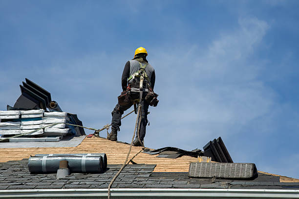 Professional Gutter Installation technician working in Savannah, NY